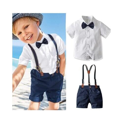 Toddler Boy Clothes Summer Gentleman Suits Short Sleeve Shirt + Shorts 2pcs Kids Clothes Children Clothing Set 1 2 3 4 5 6 7 Y