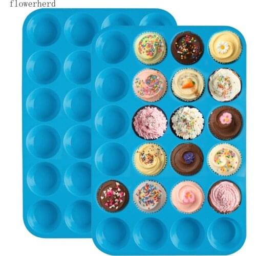 24-hole Round Fondant Silicone Mold Bakeware Muffin Cake Mold Kitchen Accessoreis Baking Accessories Fondant Mold Chocolate Mold