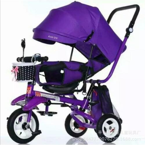 Lightweight Folding Childrens Tricycle Reclining Infant Trolley Bicycle Rotating Seat Kids Toys for Girls Boy Balance Bike