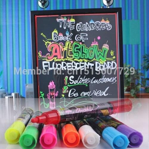 Highlighter Fluorescent Liquid Chalk Marker Pen For LED Writing Board Round 5mm Freen Shipping
