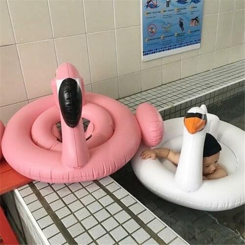 Cute Inflatable Flamingo Swan Baby Swimming Ring Pool Float Infant Baby Seat Swim Circle Summer Beach Party Toys