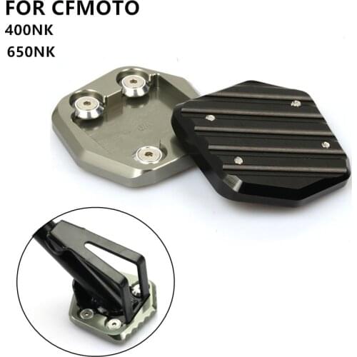 Motorcycle CNC Aluminum Side Stand Enlarger Plate Kickstand Enlarge Extension for CFMOTO 400NK NK 400 650NK 650 NK CF400 CF650