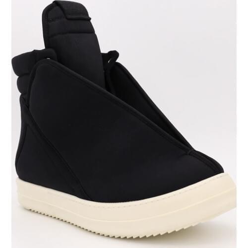 Man Footwear Designer Sneakers Cotton Fabric Winter Ankle Boots Casual Brand Zip High-Top Flats Shoes Plus Size Luxury Trainers