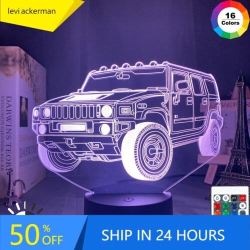 3d Illusion Night Lamp Car SUV Led Touch Sensor Colorful Nightlight for Room Decor Vehicle Drop Shipping Acrylic Led Night Light