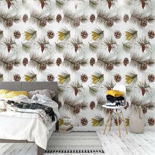 Custom Wallpapers Hand-Painted Murals Wallpaper for Kids Room Pin Pine Cones Wall Papers Home Decor Minimalist Photo Wallpapers