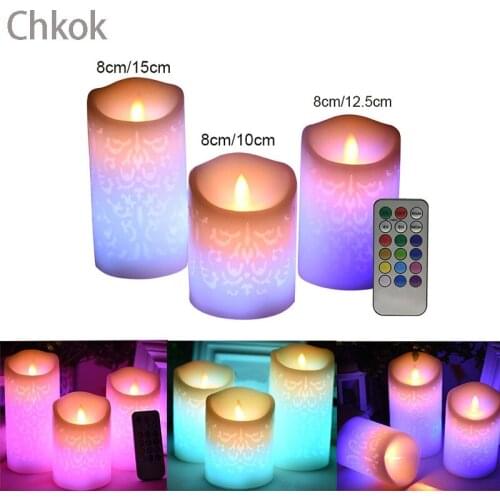 3 Piece Set Of LED Candle Light Simulation Smokeless Flame Candle Light Party Christmas Decoration Candle Light Night Light