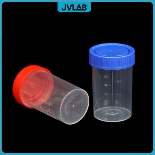 Plastic Urine Container Cup 40 ml Plastic Vials Screw Cover Sputum Cup EO-Sterilized Individual Package 50/PK