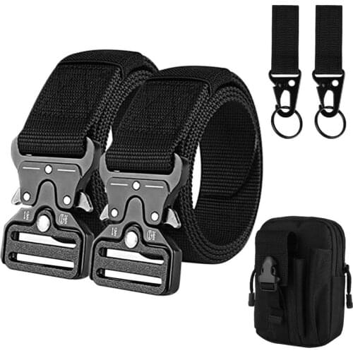 Military Nylon Belt For Men Combat Waist Belt With Zinc Alloy Buckle Tactical Adjustable Outdoor Belt For Training Equipment