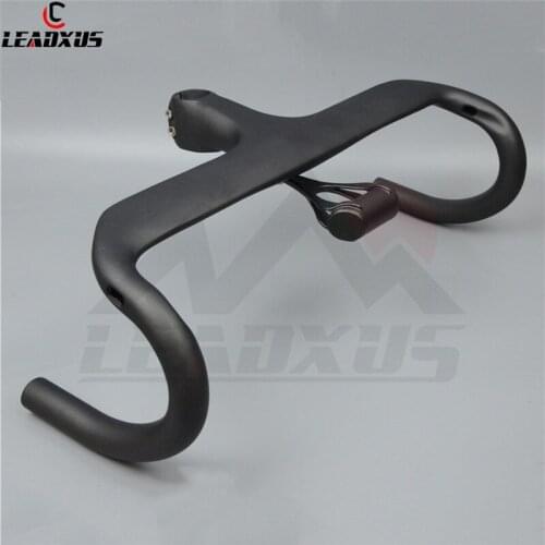LEADXUS GIHB03 Integrated Carbon Handlebar Matte Road Bicycle Handlebar/Bent Bar Carbon Bike Handlebar Size 400/420/440mm