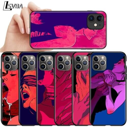 Sexy Lips Hot Girl For Apple iPhone 12 11 Pro Max mini XS Max XR X 8 7 6 6S Plus 5S SE 2020 Soft Black Phone Case