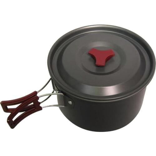 3L Aluminum Alloy Folding Handle Camping Pot Portable Large Capacity Outdoor Cooking Picnic Utensil Cookware Pot Pan