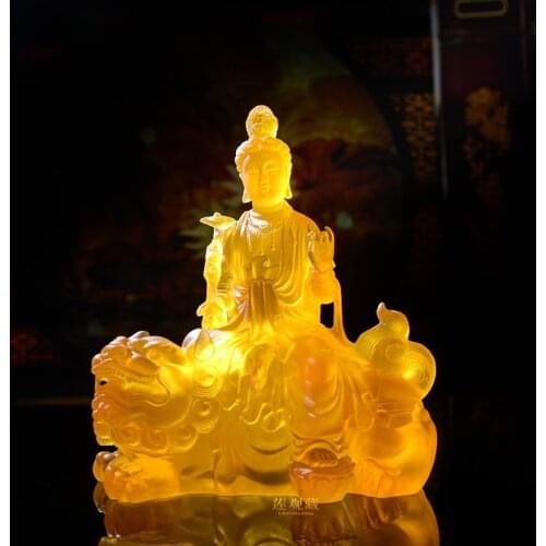 Bodhisattva Manjusri Manjushri resin statues Samantabhadra ornaments buddha figurine to ward off evil spirits lucky peace