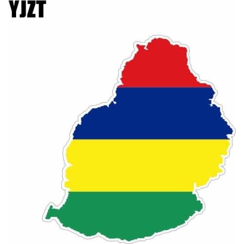 YJZT 10CM*10.7CM Mauritius Map Car Sticker Accessories Styling Reflective Helmet Decal 6-0595