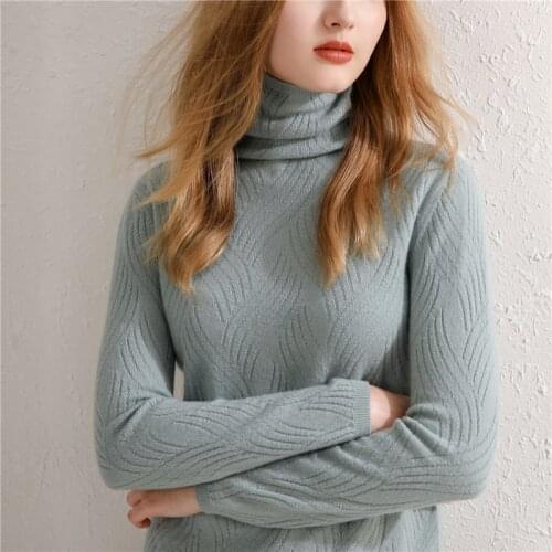 Pure wool sweater turtleneck sweater womens self-cultivation bottoming long-sleeved short knit sweater 2020 autumn winter new
