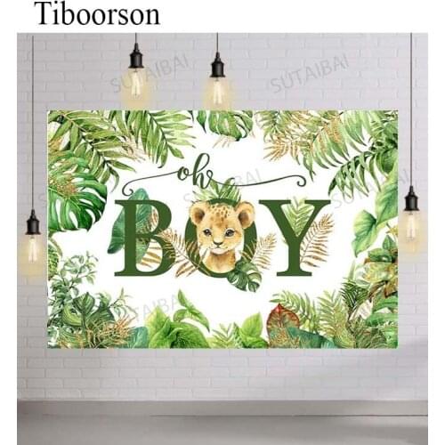Oh Boy Theme First Birthday Safari Party Photography Background Newborn Animals Baby Shower Jungle Forest Backdrops Photo Studio