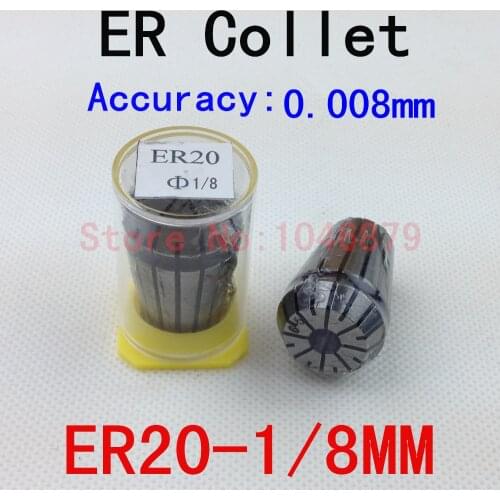 Precision 0.008mm, CNC collet, collet clamping tool holder, collet flexible, high precision collet, ER20-3.175MM