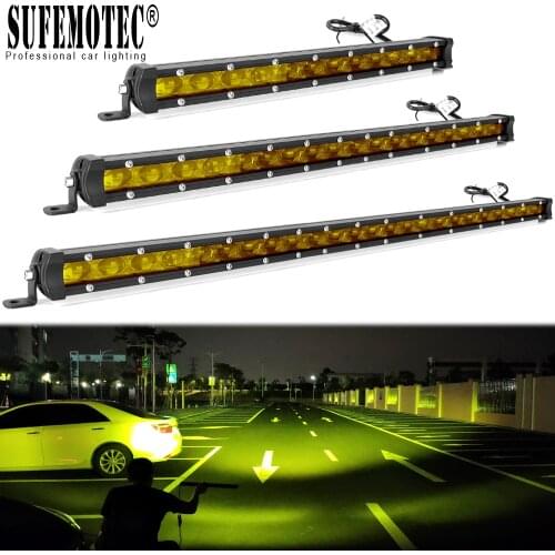 6D Lens Ultra Slim Led Work Light Bar 12V 24V For 4x4 Off road Trucks Tractor Uaz ATV Yellow Driving Barra Lights Car Styling