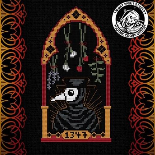 Hot Needlepoint The Black Death Embroidery Designs Cross Stitch Patterns with 100% Cotton Floss & Free Shipping for Home Decor
