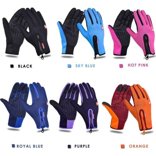 Unisex Touchscreen Cycling Gloves Winter Thermal Warm Full Finger Motorcycle Sports Gloves for Bike Ski Outdoor Camping Hiking