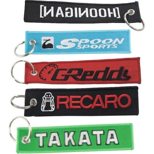 Embroidered greddi logo five color motorcycle key chain car modified keyEmbroidered greddi logo five color motorcycle key chain