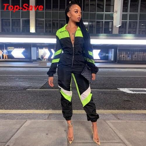 Neon Womens Gothic Clothing Plus Size Casual Streetwear Women Elegant Jumpsuit Sexy V-neck Long Sleeve Runway Bandage Jumpsuits