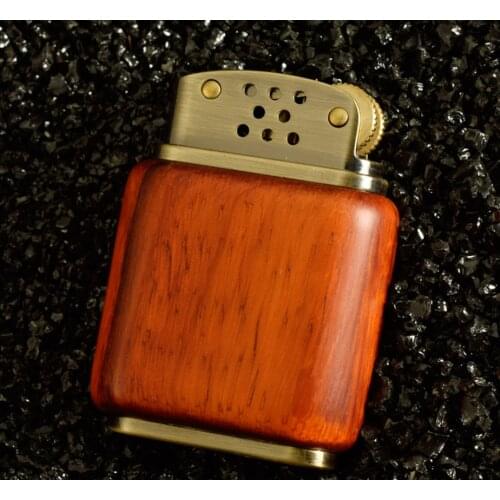 ZORRO retro metal kerosene open flame lighter Red sandalwood wood Gasoline lighter exquisite gifts