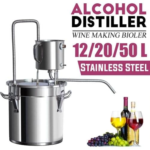 12L/20L/50L Durable Home DIY Distiller Moonshine Alcohol Stainless Copper Alcohol Whisky Water Wine Essential Oil Brewing Kit