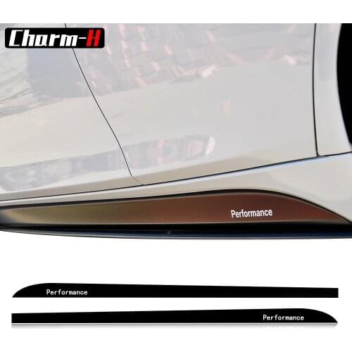2X M Sport Performance Side Skirt Sills Stickers For BMW F30 F31 F32 F33 F15 F16 F10 F11 E90 E60 E61 G30 5D Carbon Fiber Decals
