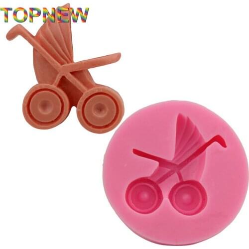 Baby carriage shape Chocolate Candy Jello 3D silicone Mold Mould cake tools Bakeware Pastry bar 2247