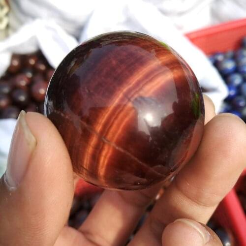 45mm polished red tiger eyes, quartz crystal ball