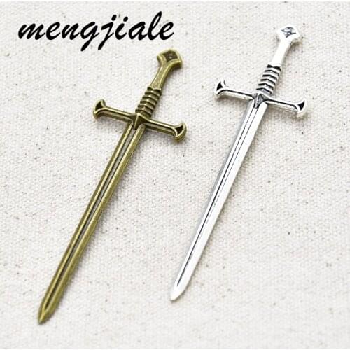 5pcs Wholesale Vintage Metal Alloy Cross Sword Charms For Jewelry Making Necklace DIY Supplies