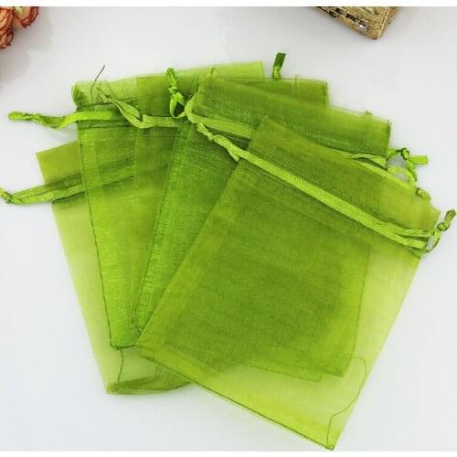 Hot Sale 50pcs/lot Olive Green Organza Gift Bags 30x40cm Large Wedding Favor Jewelry Boutique Packaging Bags Drawstring Gift Bag