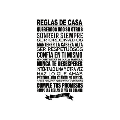 More style Spanish House Rules Art Film Print Silk Poster Home Wall Decor 24x36inch