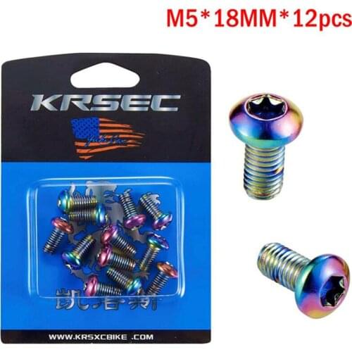 12pcs M5x10mm Disk Brake Rotor Bolts Titanium Mountain Bike Brakes Disc Rotor Screw Bike Brake Accessories