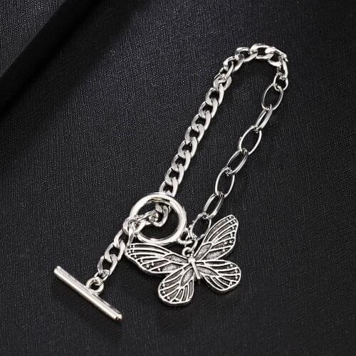 Vintage Butterfly Bracelet for Women Simple Adjustable Silver Color Bracelets Pulseras Mujer Jewelry Gifts Charm Bracelet