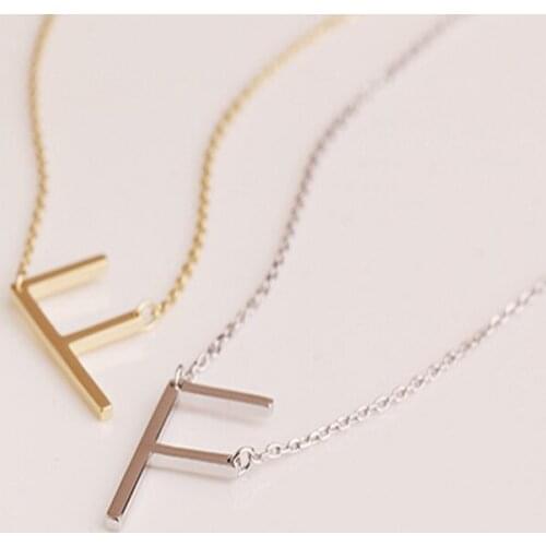 Necklaces For Women Simplicity Real Silver 925 Jewelry Fashion Goth Gold Chains Sterling Undefined Pendant Double Letter Natural