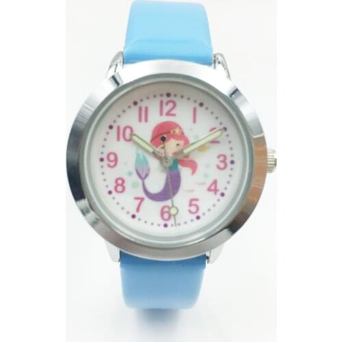 Beauty Mermaid Cartoon Kids Watches Colorful Dial Fashion Girls Quartz Watches Female Student Children Clock Hours Montre Enfant