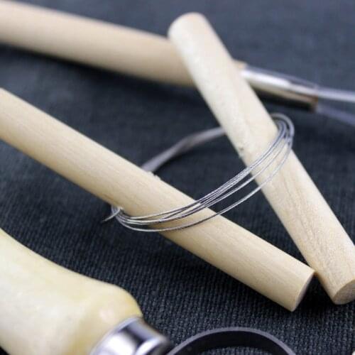 Wooden Cutting Wire For Clay Pottery Sculpture Modeling Making Toot Ceramic Arcilla Polimérica Polymer Clay Tools