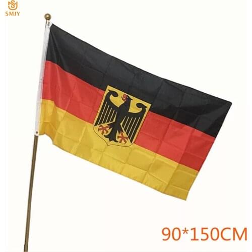 SMJY 90*150CM Polyester German Eagle Military Souvenir Flag 3D Army Painted Embroidery Ornament Challenge Banner Collection