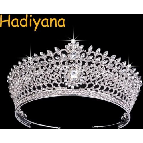 Hadiyana New Fashion Luxury Rhinestone Bridal Hair Tiaras Dazzling Sun Goddess Princess Crown Accessories Headband BC3753 Corona