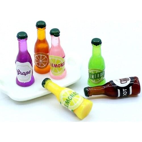 Julie Wang 10PCS Resin Soda Bottle Charms No Nails Artificial Drink Bottle Random Colors Jewelry Making Accessory Decor