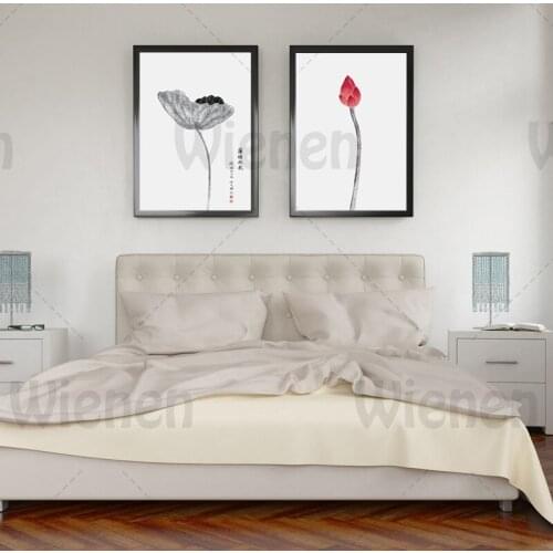 Chinese Lotus Oil Painting Ink Canvas Home Decoration Bedroom Living Room Wall Art Frameless High Quality Prints and Posters