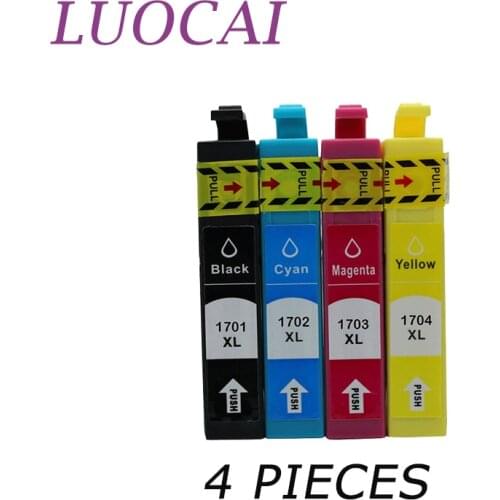 LuoCai 4 Pcs Compatible Ink Cartridges For Epson T1701 T1702 T1703 T1704 XP-33 103 203 207 303 306 403 406 313 413 Printers