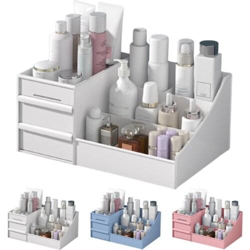 1pcs Waterproof Plastic Cosmetic Box with Drawers Desktop Storage Makeup Organizer for Home Beauty Cosmetic Container