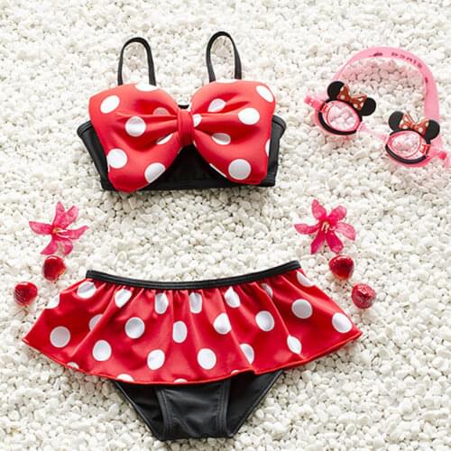 Baby Kids Girl Minnie Bikini Swimwear Strappy Swimming Swimsuit Costume Bathing Swimsuit Costume Bathing