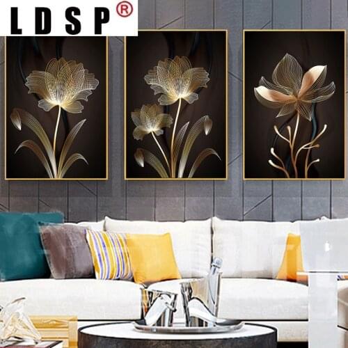 LDSP Minimalist Abstract Line Flower Canvas Painting Cuadros Posters Prints Scandinavian Wall Picture For Living Room Home Decor