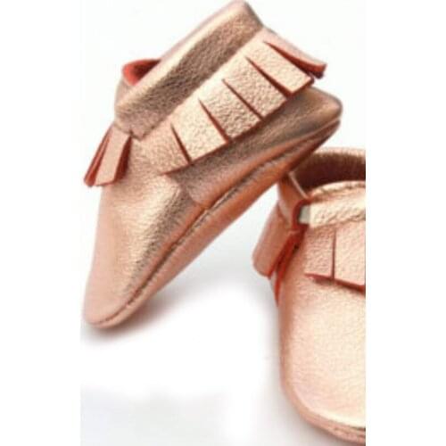 2019 new Baby moccasins rose gold of Moccs Girls fringe Soft genuine leather Baby First Walkers kid shoes