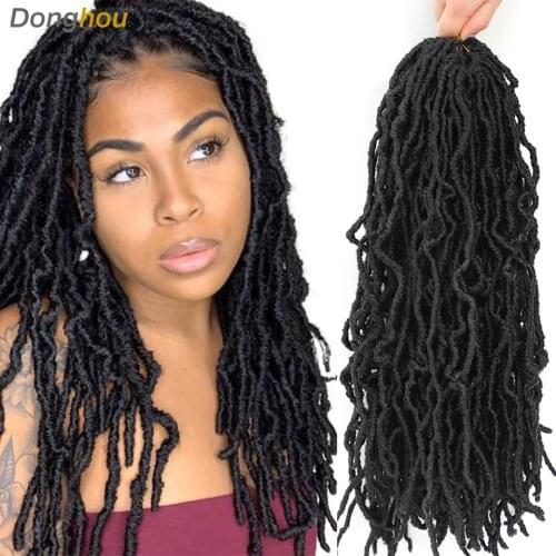 New Faux Locs Crochet Hair 18 inch Goddess Nu Soft Locs Crochet Hair for Women Pre-Looped Crochet Braids 1-9 packs 21 Strands