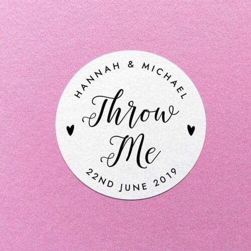 Personalize text Toss Throw Me Wedding gift Stickers Seals food confetti labels birthday baby shower favors gift stickers