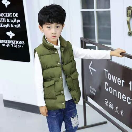 For 4-12 Yrs Down Cotton Vests Spring Autumn Winter Baby Boys Girls Jackets Outerwear Toddler Clothing Clothes Kids Tops Vest